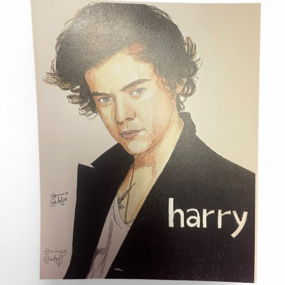 Harry Styles Drawing by Bernice / Fan Art 8.5in x 11in / Small Poster